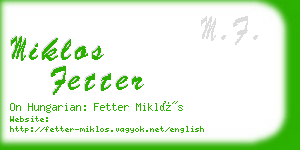 miklos fetter business card